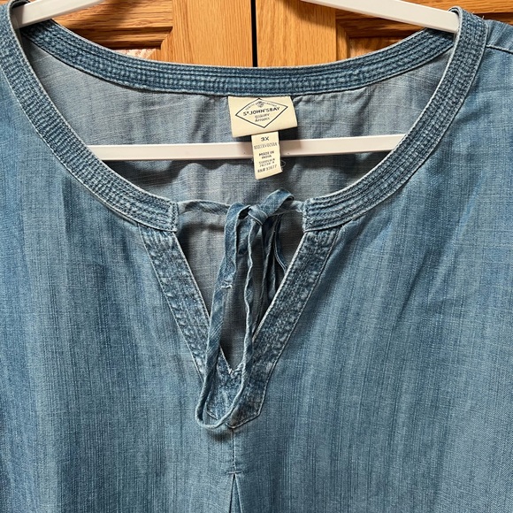 St. John's Bay Denim Blue Tunic Top, NWT, Size 3X - Picture 4 of 6